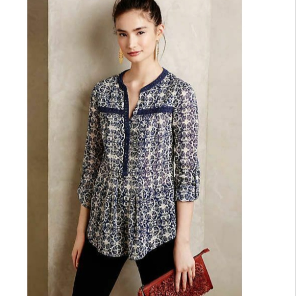 Maeve by Anthropologie peasant blouse